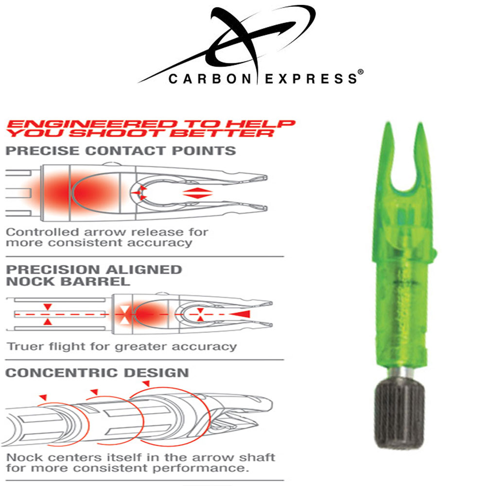 The Archery Company Carbon Express Launchpad Lighted Nocks Green 58055