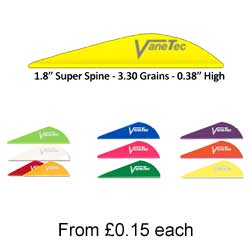 Vanetec Super Spine V-Max 1.8" - Fletches/ Vanes