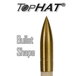 Tophat Wooden Arrow Points - Brass Bullet