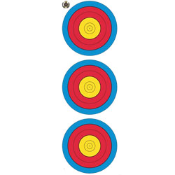 WA / FITA - Vertical 3 Spot Target Face